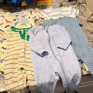 Carter's Light Blue Zip-Up Footie